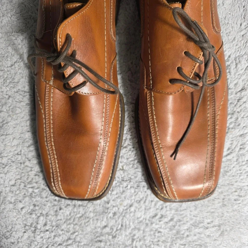 VTG Natha Studio Leather Square Toe Mens‎ Dress Shoes Lace Up Oxfords Romania 12